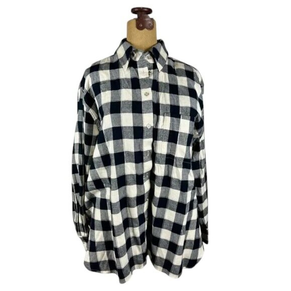 Lane Bryant Tops - Lane Bryant Top Button Down No Peek Blue, White Silver Women Size 14/16